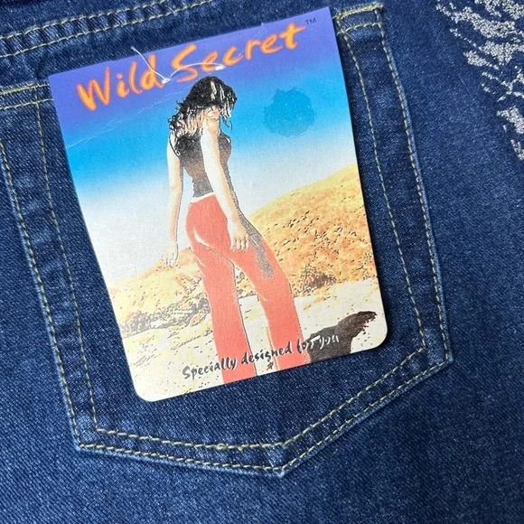 Vintage Wild Secret Womens Juniors Jeans Size‎ 9 High Rise Leg Design Y2K 90s - Picture 7 of 11